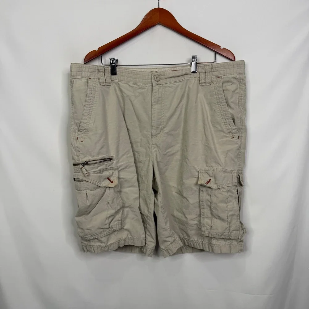 Columbia Men 40 Khaki Tan Cotton Cargo Shorts XM4592 Outdoor Hiking Utility